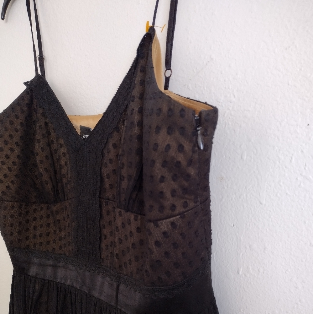 Laundry by Shelli Segal black silk polyester polka dot cocktail dress size 12 - Picture 9 of 10